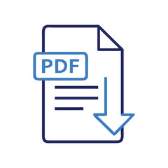 PDF File Download Icon &ndash; Document and Arrow Symbol Vector