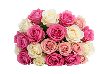 Pink White Rose Bouquet Floral Arrangement Transparent Background