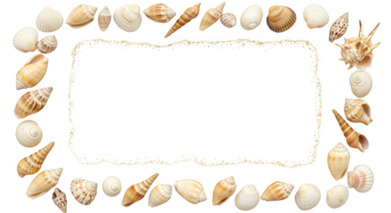 Seashell Transparent Background Frame Beach Ocean Decorative Summer