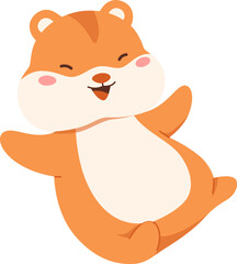 Cute Happy Hamster Cartoon

