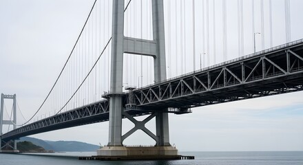 Majestic Cable-Stayed Bridge Spanning the Waterway