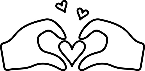 Hand Language Line Art