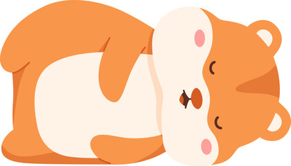 Cute hamster sleeping

