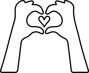 Hand Language Line Art