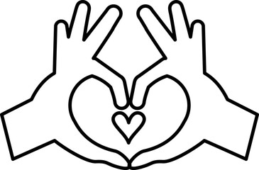 Obraz premium Hand Language Line Art