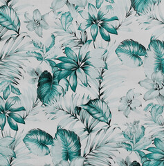 All Over Botanical Pattern with Floral Textures