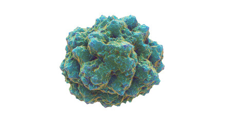 Realistic Isolated Virus Microorganism Viral Cell with Transparent BG