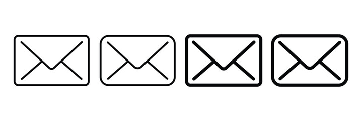 Envelope mail icon set. Email and letters icons. Vector illustration.