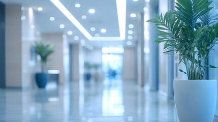 blurred office lobby entrance building background, defocus luxury clinic hospital corridor, modern hotel reception hall interior
