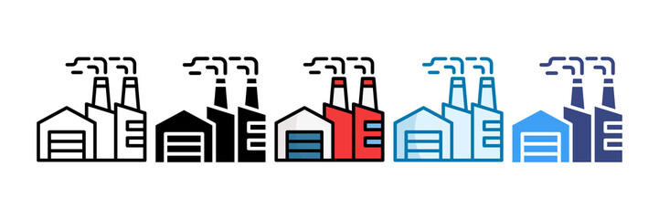 Factory Icon Set Multiple Style Collection