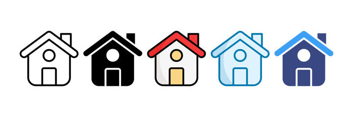 House Icon Set Multiple Style Collection