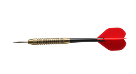 Isolated Dart with Red Flight Precision Game Aiming Accuracy