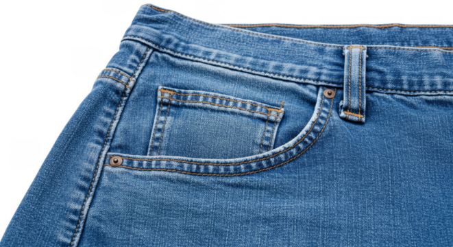 Isolated Denim Jeans Fashion Detailed Apparel Blue Cotton Clothing