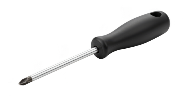 Torx Screwdriver Tool for Repair with Black Handle on Transparent