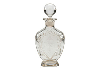 Transparent Glass Decanter Bottle with Intricate Pattern Background