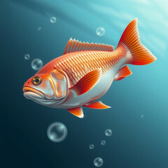 Fototapeta premium Fish swimming in a clear aquarium with vibrant colors and water details