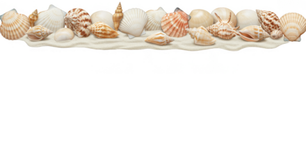 Seashell Sand Border Collection Beach Sea Summer Vacation PNG Transparent