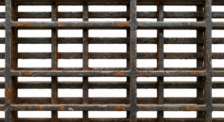 Rusty Metal Grate Grid Pattern Iron Surface Steel Background Texture