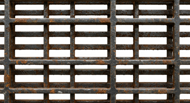 Rusty Metal Grate Grid Pattern Iron Surface Steel Background Texture