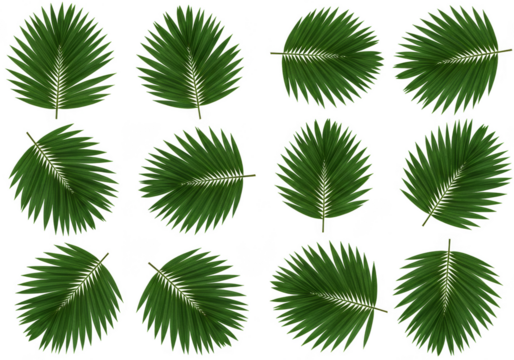 Tropical Green Leaves Seamless Pattern Isolated Background Design