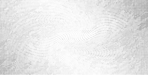 Wavy gradient halftone dots pattern texture background
