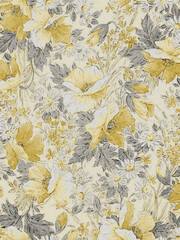 All Over Botanical Pattern with Floral Textures