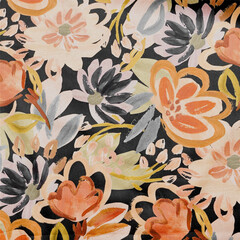 All Over Botanical Pattern with Floral Textures