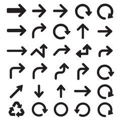 Doodle arrows vector icons. Arrow vector icons set.

