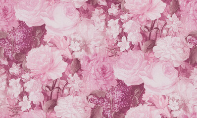 All Over Botanical Pattern with Floral Textures
