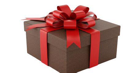 Obraz premium Sparkling Gift Box with Red Bow Decoration on Transparent Background