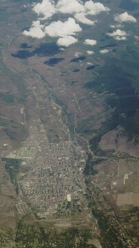 Aerial View On Tskhinvali Or Tskhinval Is Capital Of Disputed De Facto Independent Republic Of South Ossetia. Historically Name Samachablo. It Is Located On Great Liakhvi River. Travel Around World