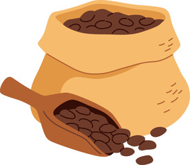 Cocoa Beans Inside a Sack

