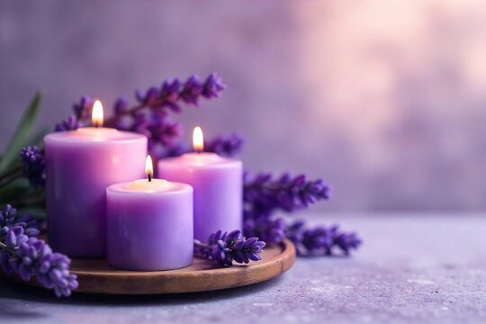 Lavender Aromatherapy Calming Purple Candles for Spa-Like Relaxation at Home