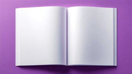 Open book on purple surface