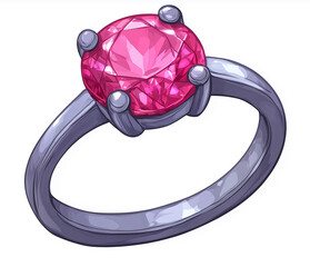 Beautiful silver ring with pink stones