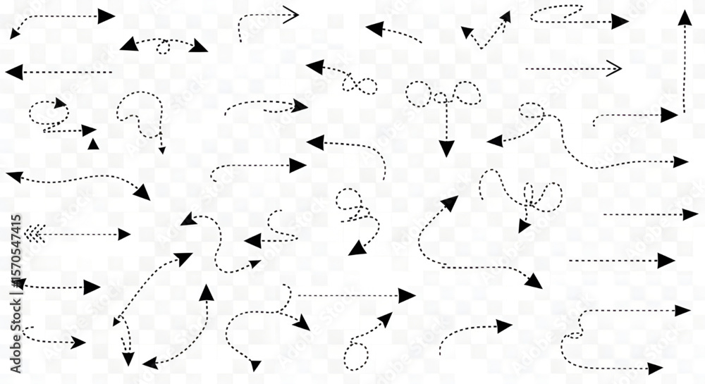 Poster collection of hand drawn arrows | variety of directional indicators for design, navigation and user 