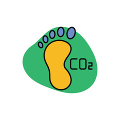 Carbon Footprint Icon vector stock illustration