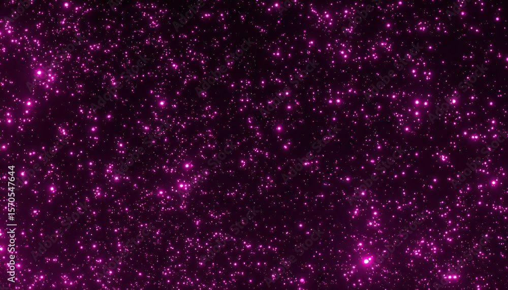 Poster abstract neon pink glittering particles against dark background with sparkling bokeh effect