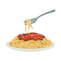 Delicious Spaghetti with Marinara Sauce on a Plate