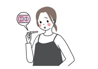 妊娠が判明して困った顔をしている女性