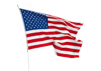 Waving American Flag Stars and Stripes Patriotic Isolated Banner
