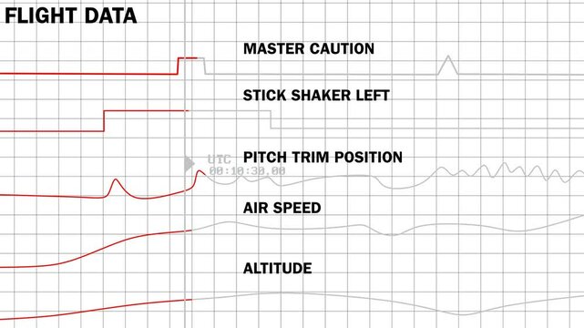 Black box Flight data recorder analysis simulation on digital graph