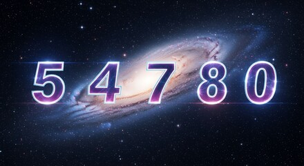 Cosmic Numbers 54780 in a Spiral Galaxy Background