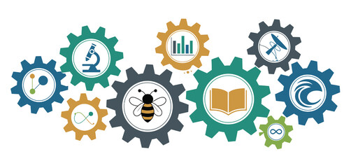 Interconnected Gears Representing Science Education and Research