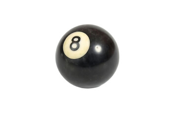 Isolated Eight Ball on Black Background Perfect for Billiards Pool and Game Related Designs and Projects