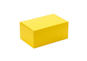 Fototapeta premium Yellow Box Isolated Object Simple Cube Design Background