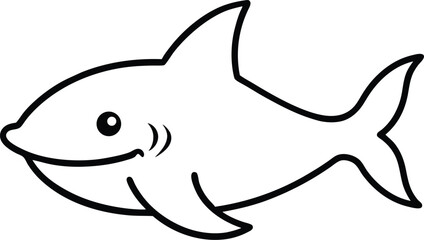 Fototapeta premium goblin shark icon line art vector illustration on transparent background 