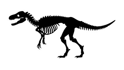 Fototapeta premium Dinosaur Skeleton Silhouette Vector of T-Rex for Fossil and Prehistoric Designs