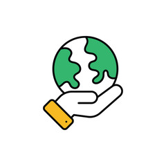 Earth Hand Icon vector stock illustration