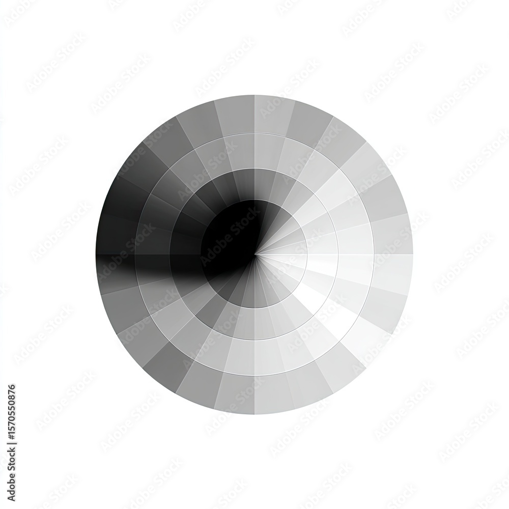 Poster grayscale concentric squares and circles geometric pattern